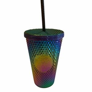 Starbucks Iridescent Studded Tumbler Cup 16 OZ Grande NWT Black Rainbow